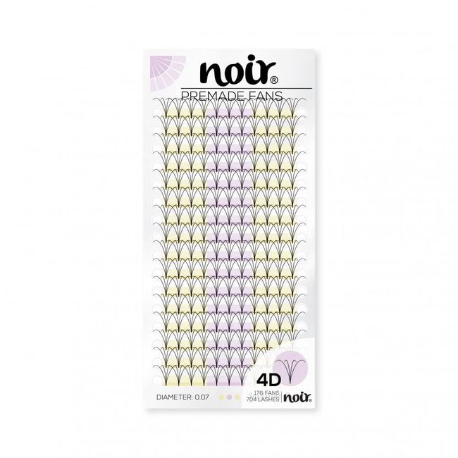 Noir Volume Lashes Pre Made Fan Eyelash Extensions 4D C curl 0.07 Mixed Short Stem Russian Lashes