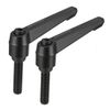 sourcing map M10 x 40mm Handle Adjustable Clamping Lever Thread Push Button Ratchet Male Threaded Stud Knobs Rotating Screw Handles Bolts with Locking Lever Black 2pcs