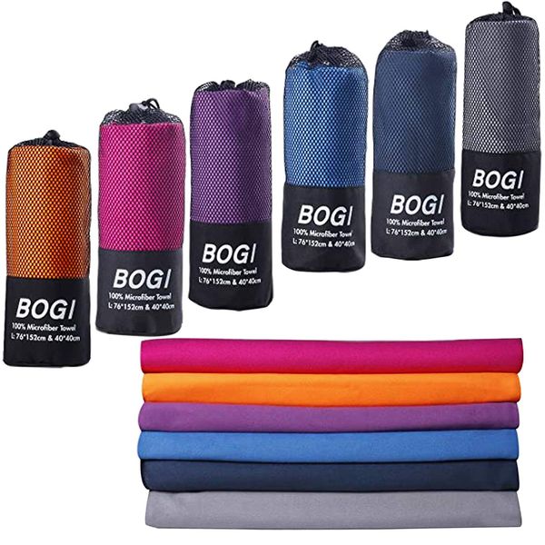 BOGI Microfiber Travel Sports Towel-Quick Dry Towel, Soft Lightweight Microfiber Camping Towel Absorbent Compact Travel Towel for Camping Gym Beach Bath Yoga Swimming Backpacking (M:40''x20''-Nblue)