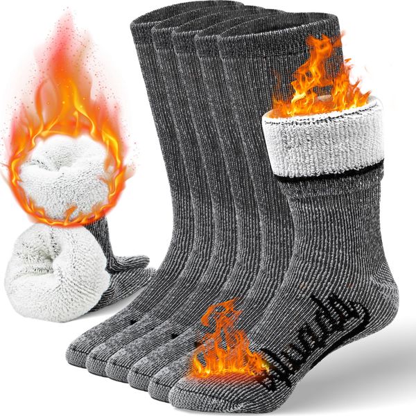 Alvada Merino Wool Hiking Socks Thermal Warm Crew Winter Boot Sock For Men Women 3 Pairs ML