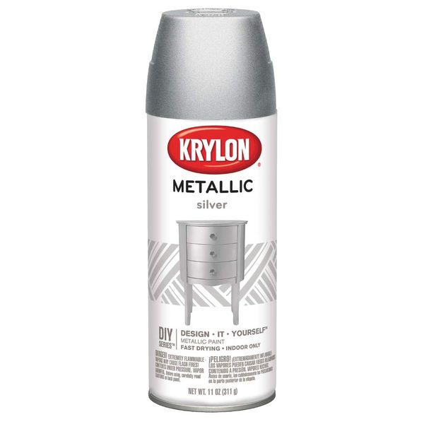 Krylon K01406 Brilliant Aerosol, 11-Ounce, Silver Metallic Finish