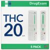 5 Pack - DrugExam Highly Sensitive Marijuana THC 20 ng/mL Single Panel Drug Test Kit - Marijuana Drug Test with 20 ng/mL Cutoff Level for Detecting Any Form of THC in Urine up to 45 Days (5)