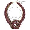 Bocar Seed Beads Multilayer Chunky Bib Statement Knot Necklace (NK-10316-wine)