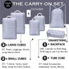 Compression Packing Cubes for Travel, Luggage Organizers, Drawstring Bag 6pc Set