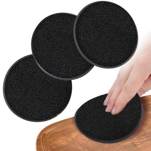 NiHome 4PCS Wood Conditioner, Wax & Oil Applicator Pads - 4" Ultra-Fine Reusable Sponges for Cutting Boards, Household Surfaces, Cars & More - Efficient Waxing, Cleaning, and Polishing (Black)