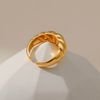 Jewlure Gold Braided Ring, Twisted Metallic Band Ring