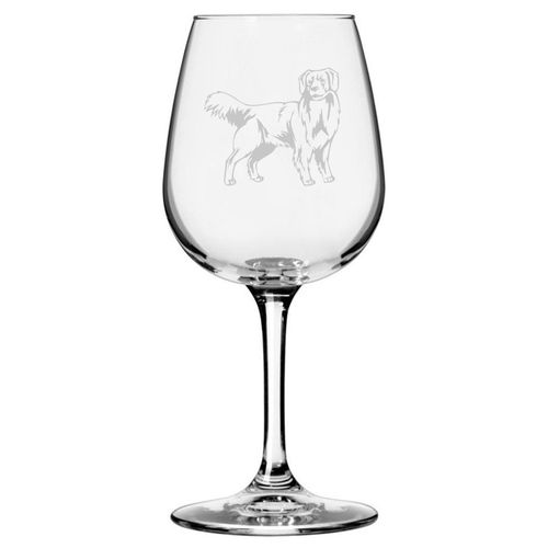 Nova Scotia Duck Tolling Retriever (Toller) Dog Themed Etched 12.75oz Wine Glass