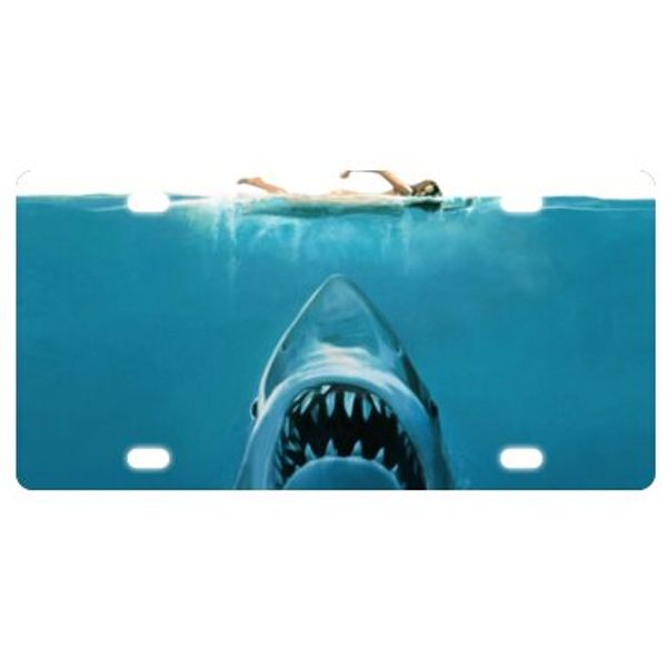 Funny 6" X 12" Cool Jaws Shark Car Tag License Plate Car Tag Auto Tag