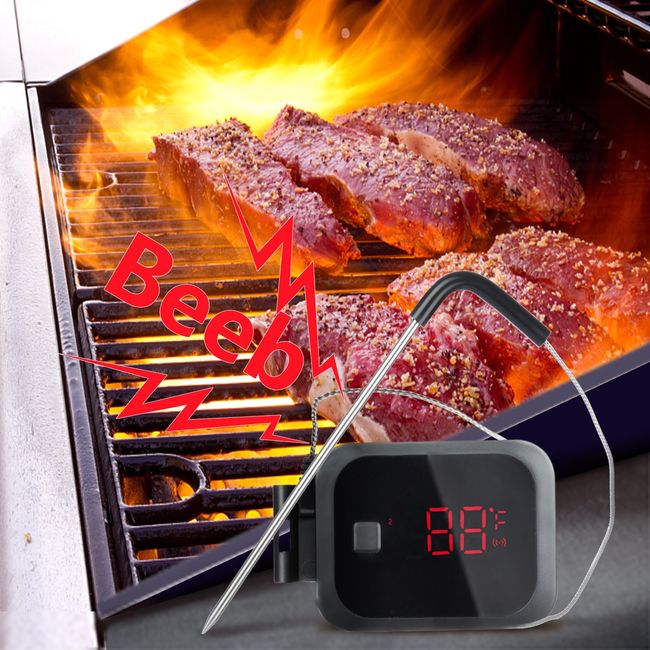 Wireless Meat Food Thermometer for Oven Grill BBQ Smoker Kitchen Smart  Digital Bluetooth Barbecue Thermometer Temperature Gauge