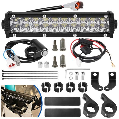 Light Bar Kit Dirt Bike LED Motorcycle Headlight 60W for Honda CRF110 CRF250F KLX110 YFZ450 CRF110 YZ250F PW50 TTR110 XR150L for 7/8" Handlebars Plug-Play Headlight Assembly Kit with Mounting Bracket