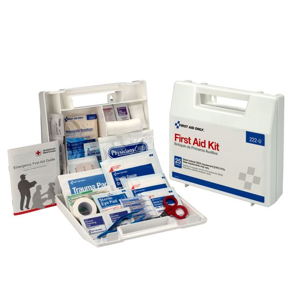 First Aid Only 10 Person First Aid Kit, Plastic Case with Dividers