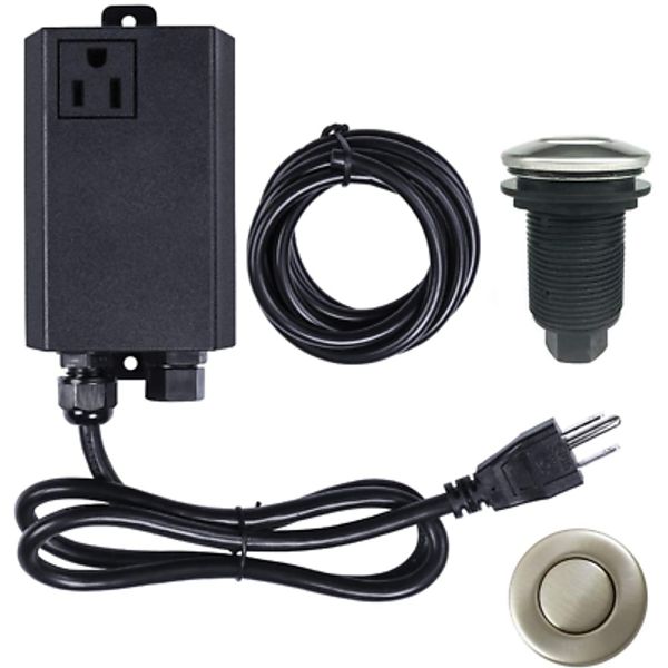 Garbage Disposal Air Switch Kit Sink Top Waste Disposal Stainless Steel Brushed