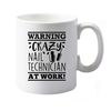 Flox Creative 10 oz Ceramic Mug Crazy Nail Technician at Work Left Handed