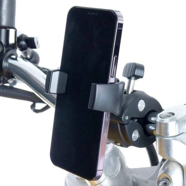 BuyBits Motorcycle Small Clamp Handlebar Mount & Strong Grip Holder for iPhone 13 Pro