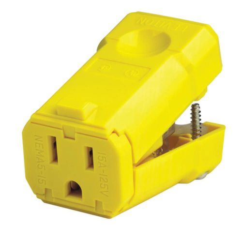 Leviton 021-05259-0PB Cord Connector, Yellow