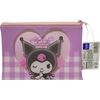 Sanrio My Melody x Kuromi Accessories Cosmetics Flat Vinyl Pouch Zipper Case Bag 20 x 14.5cm (Check)