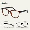 OPULIZE LEO Reading Glasses - Large Rectangular Frame - Brown - Black Arms - Mens Womens - Spring Hinges - R55-2 - +3.50
