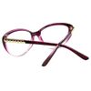 COMPUTER Optical Blue Light Blocking Anti-fatigue Cat Eye Frame Clear Glasses (Purple, Clear)