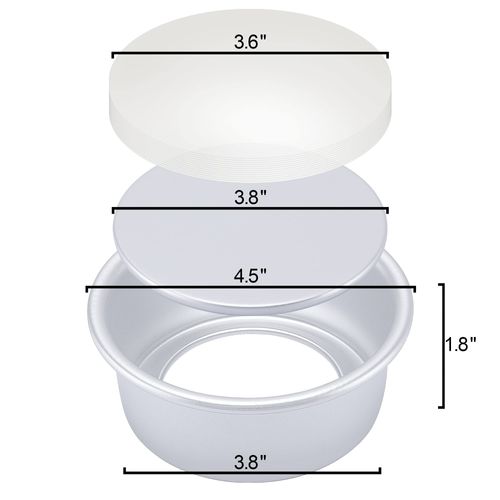 AWTBDP 4 Inch Round Cake Pan Set of 8, Nonstick Aluminum Baking Pans with 100 Sheets Parchment Paper, Easy Pop Out Removable Bottom Cake Pans for Mini Cheesecakes, Dessert, Pizzas and Quiches