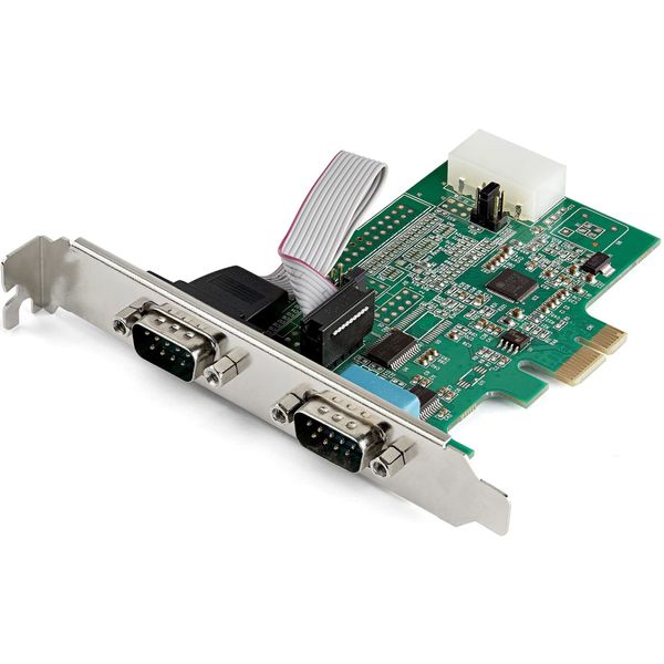 StarTech.com RS232C Serial Adapter Card / PCI Express / 2 Port / 16950 UART / Standard Profile (Includes Low Profile Bracket) / Windows & Linux / Serial Expansion Card PEX2S953