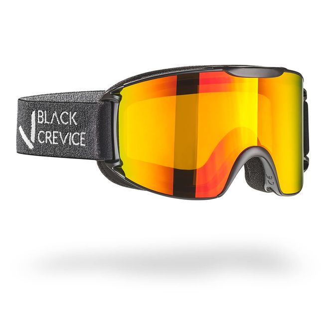 Black Crevice Erwachsenen Skibrille mit Doppelscheibe, Black/Hellorange…