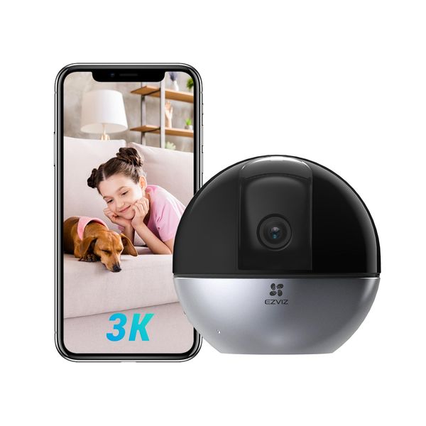 EZVIZ 3K Indoor Security Camera, 5GHz 2.4GHz WiFi Pet Human Detection Sound/Bark Detection 360° Pan Tilt, Auto Zoom Tracking, Two Way Calls, 512GB