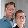 OPULIZE Ink Reading Glasses 2 Pack Large Rectangular Frame Black Transparent Grey Spring Hinges Scratch Resistant Mens Womens RR4-17 +1.50