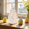 Ceramic Easter Bunny Tree Figurine w/ LED Light,Collectible Holiday Gift Decor🔥