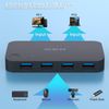 USB 3.0 Switch, USB Switcher 2 Computer Share 4 USB for PC Mouse Keyboard Printer Scanner, USB KVM Switch Selector Compatible with Windows, Mac, Linux