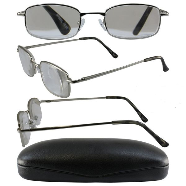 High-Powered Premium Readers for Men: +5.00 Magnification Aspheric Lenses Silver