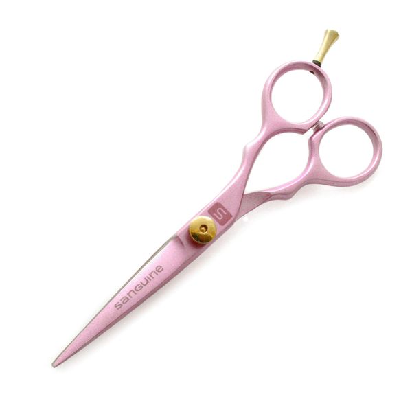 Sanguine Professional Hairdressing Scissors Hair Scissors in Pink, 5.5 inch, 14 cm with Presentation Case