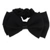 JUSTFOX - Bow Hair Bobbles in Black Hair Bows Rubber Bands Ponytail Holder Hair Bobbles Thin Band Cheer Cheerleading Head Styling Accessories for Girls and Women