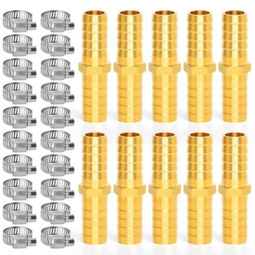 TAILONZ PNEUMATIC 5-Point Brass Hose Overhead Pipe Fittings, 8mm Overhead Pipe Inner Diameter, 10 Hose Clips