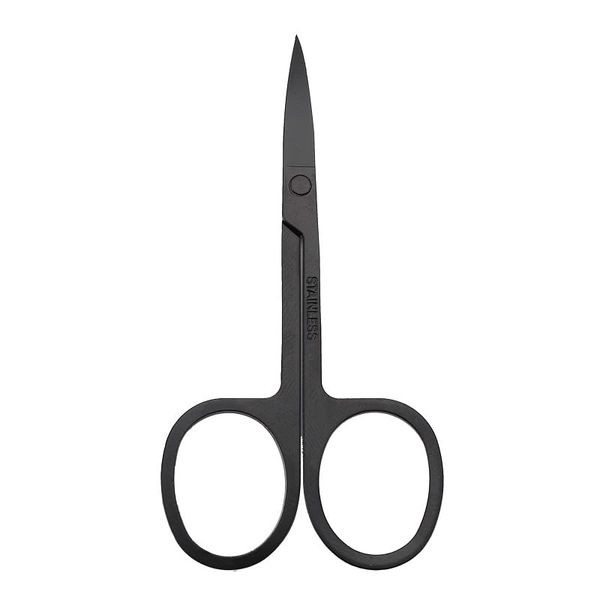 DOETYD Cuticle Nail Scissors Stainless Steel Manicure Scissors Professional Curved Blade Grooming Beauty Scissors for Toenail Pedicure Skin Hair Trimming, Black