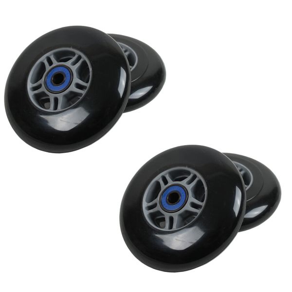 4 Black 100mm Replacement Wheels + ABEC-7 Bearings for Razor Pro Kick Scooter