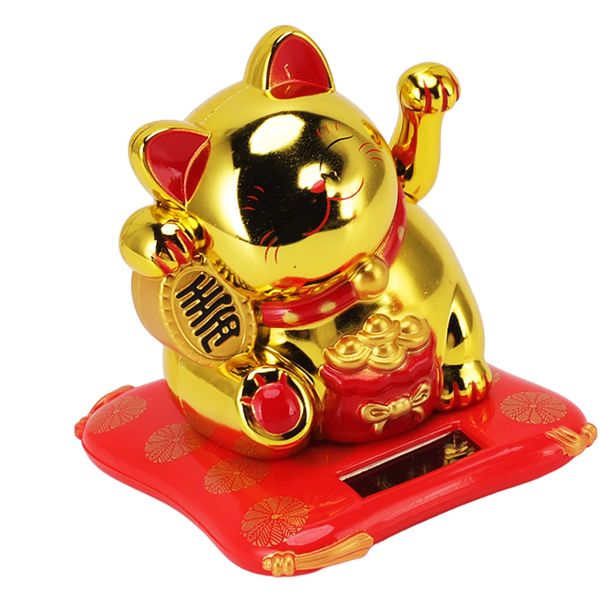 Lucky Cat Waving Lucky Cat Solar Powered Lucky Cat Cute Waving Cat Solar Energy Waving Cat Welcome Wealth Home Decor Home Store