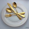 24 piece Gold Flatware Stainless Steel Silverware Set Reflective Mirror Finish