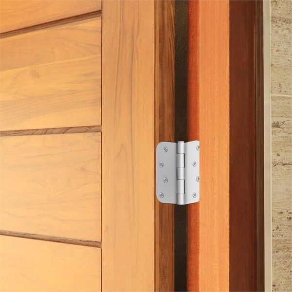 Stainless Steel Door Hinge in Painted White 4 Inch 5/8 Inch Radius 12 Pack