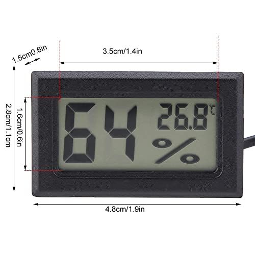 Thermometer for Incubators Embedded Mini LCD Thermometer Hygrometer with External Probe for Incubators Brooders Reptile Tank Aquarium