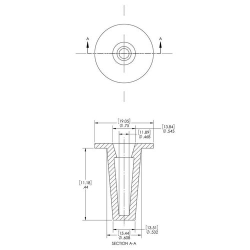 Caplugs T-6 T Series – Plastic Tapered Cap and Plug, 1000 Pack, Red LD-PE, Cap OD 0.468" x Plug ID 0.608" Protective Closures, Dust and Moisture Seals, MIL Spec, SAE Fittings, Hydraulic, EZ Remove