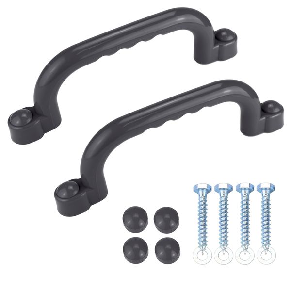 Anschütz Set of 2 Handles for Play Tower, Robust HDPE Plastic, Weather-Resistant, Includes Screws (Anthracite)