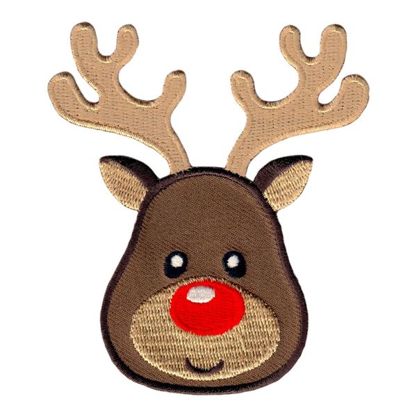 PatchMommy Reindeer Patch, Iron On/Sew On Christmas - Embroidered Applique Motif for Children Kids Baby