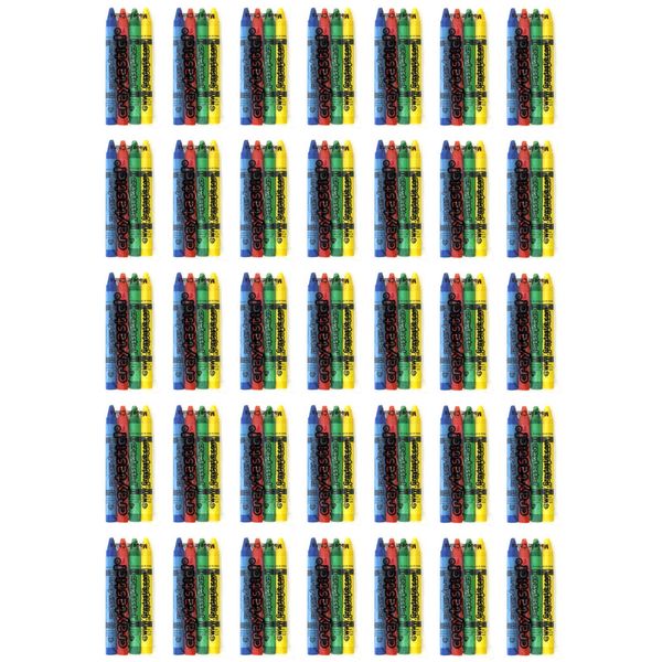 Craytastic! Bulk Crayon 4 Packs (36 count, 144 total crayons) - Bulk, Premium in Cello wrapper - Safety Tested & Compliant with ASTM D-4236 - Great Party Favors