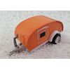 Teardrop Trailer Orange Silver Rims 1/64 Diorama Diecast Model