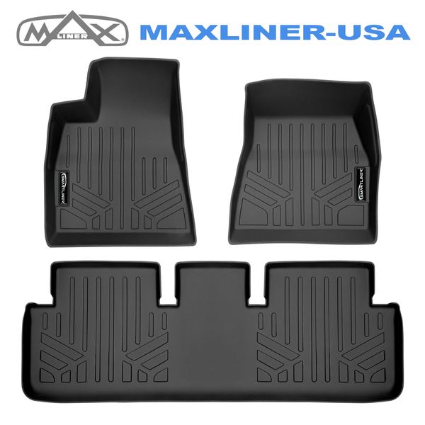 SMARTLINER Custom Fit Floor Mats Set Black for 2017-2021 Tesla Model 3
