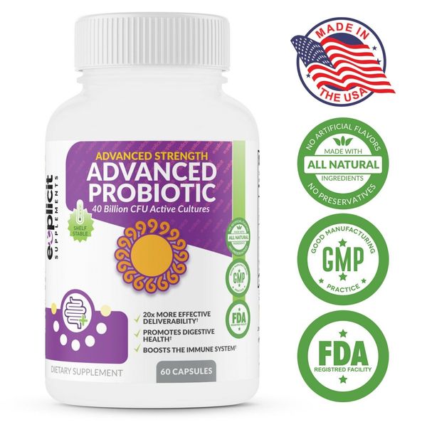 Advanced Probiotics – 40 Billion CFUs - Better than Align Jarro Culturelle