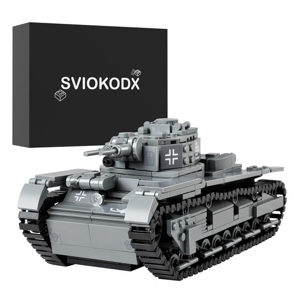 SVIOKODX Neubaufahrzeug Tank，WW2 Army Tank Building Set，Military Model Kit for Adults，Moc Building Blocks and Engineering Toy，Collectibles Gift for Teen Boy Military Fans