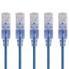 Monoprice Cat6A Ethernet Network Patch Cable - 20 Feet - Blue | 5-Pack, 10G - SlimRun Series