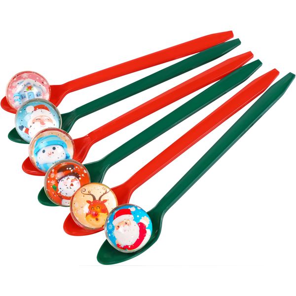 Christmas Game Bouncy Ball Spoon Relay Race Toy for Adults Indoor Outdoor Decorations Xmas/Holiday/Winter Party Supplies Favors