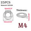 Ctyjia 25 PCS M4 Stainless Steel Belleville, Lock, Spring, Flat Washers